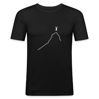 Bergsteigen | Wandern | Klettern | outdoor - Männer Slim Fit T-Shirt - Schwarz - Vorne - Nik (191cm)