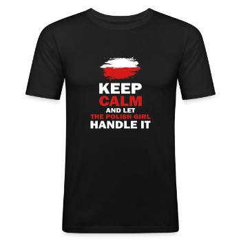 Polish - Poland POLISH - Poland - Girl - Shirt - Men's Slim Fit T-Shirt - black - Front - Nik (191cm)
