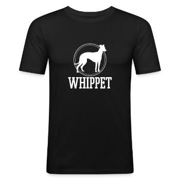 Whippet Hund Tier - Männer Slim Fit T-Shirt - Schwarz - Vorne - Nik (191cm)