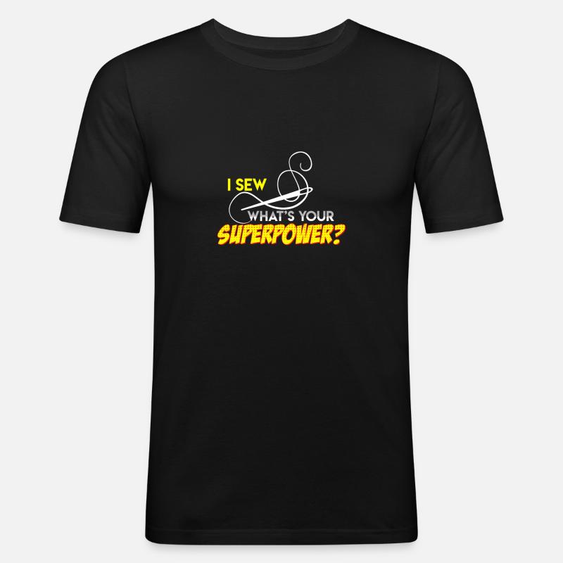 Sew Superpower Sewer Gift - Men's Slim Fit T-Shirt - black