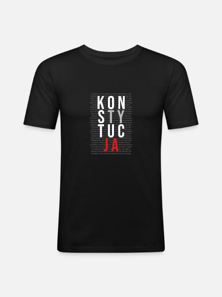 Konstytucja Constitution | Poland, Polish, Polska - Men's Slim Fit T-Shirt - black