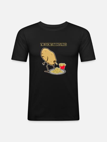 Fries kartoffel fries hemmelig gave - Herre Slim Fit T-Shirt - sort