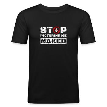 Sarkastischer Humor - Männer Slim Fit T-Shirt - Schwarz - Vorne - Nik (191cm)