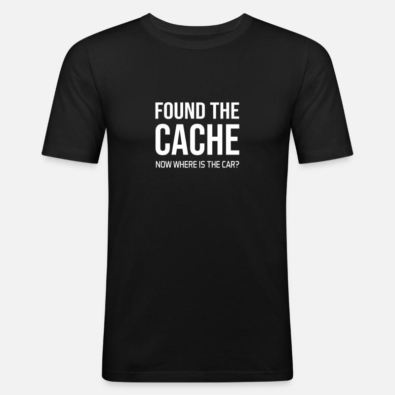Geocaching - Männer Slim Fit T-Shirt - Schwarz