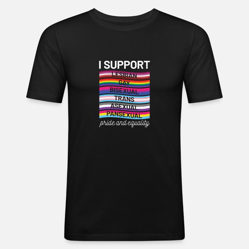 lgbt - Männer Slim Fit T-Shirt - Schwarz