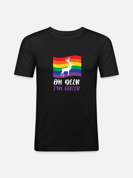 lgbt reh - Männer Slim Fit T-Shirt - Schwarz