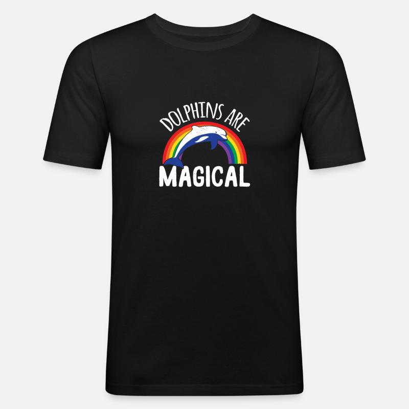 delfine - Männer Slim Fit T-Shirt - Schwarz