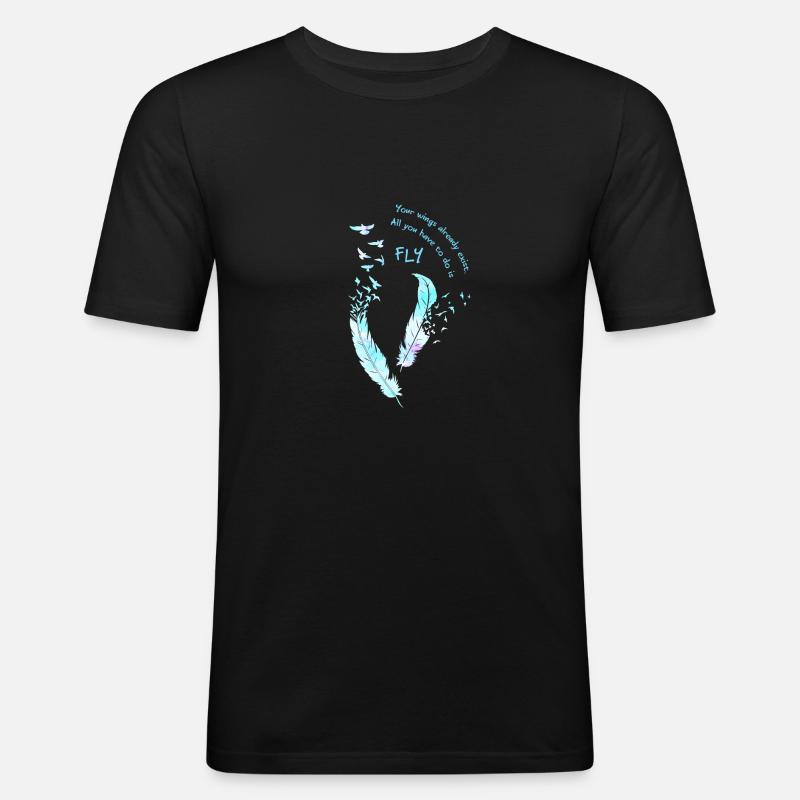 Fly Feather Plumage - Men's Slim Fit T-Shirt - black