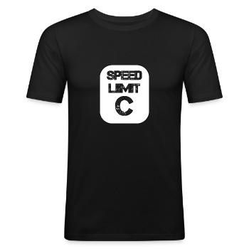 Speed Limit C - Physiker Autofahrer - Männer Slim Fit T-Shirt - Schwarz - Vorne - Nik (191cm)