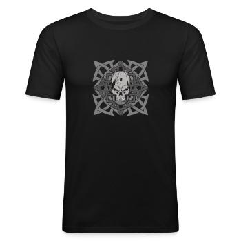 Riesige griechische Mythologie - Männer Slim Fit T-Shirt - Schwarz - Vorne - Nik (191cm)