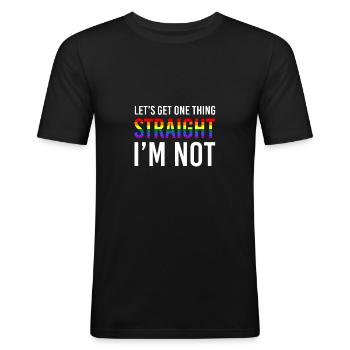 lgBT - T-shirt près du corps Homme - noir - Devant - Nik (191cm)