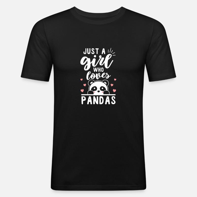 Panda - Männer Slim Fit T-Shirt - Schwarz