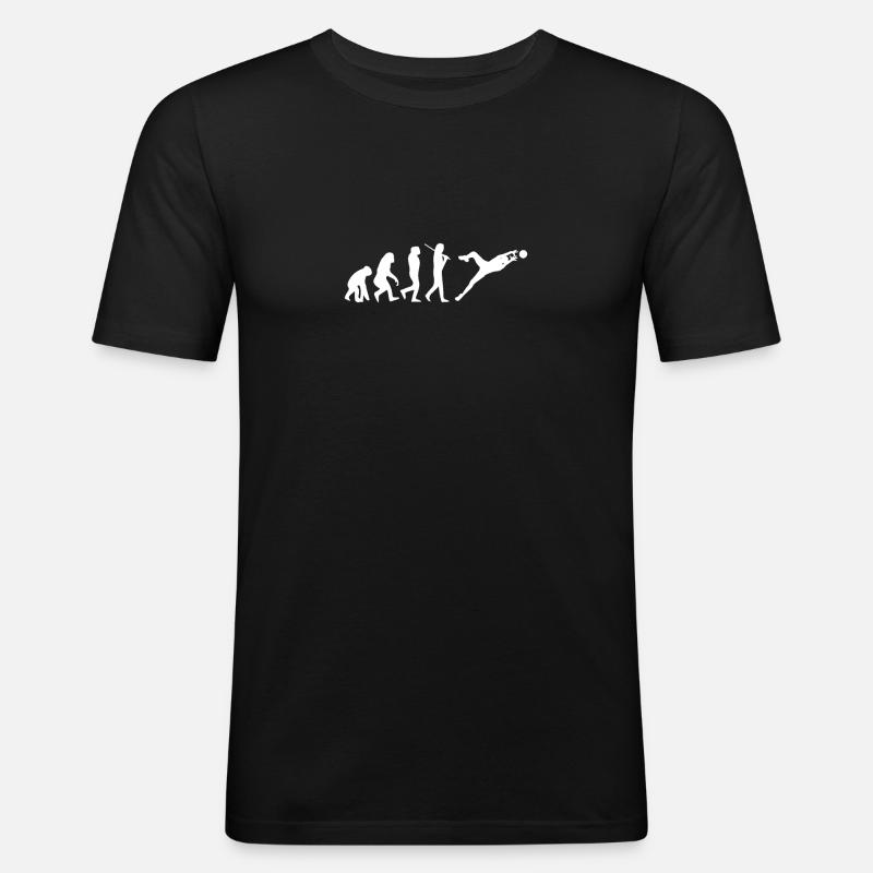 torwart evolution - Männer Slim Fit T-Shirt - Schwarz