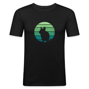 Rongeur Degu - T-shirt près du corps Homme - noir - Devant - Nik (191cm)