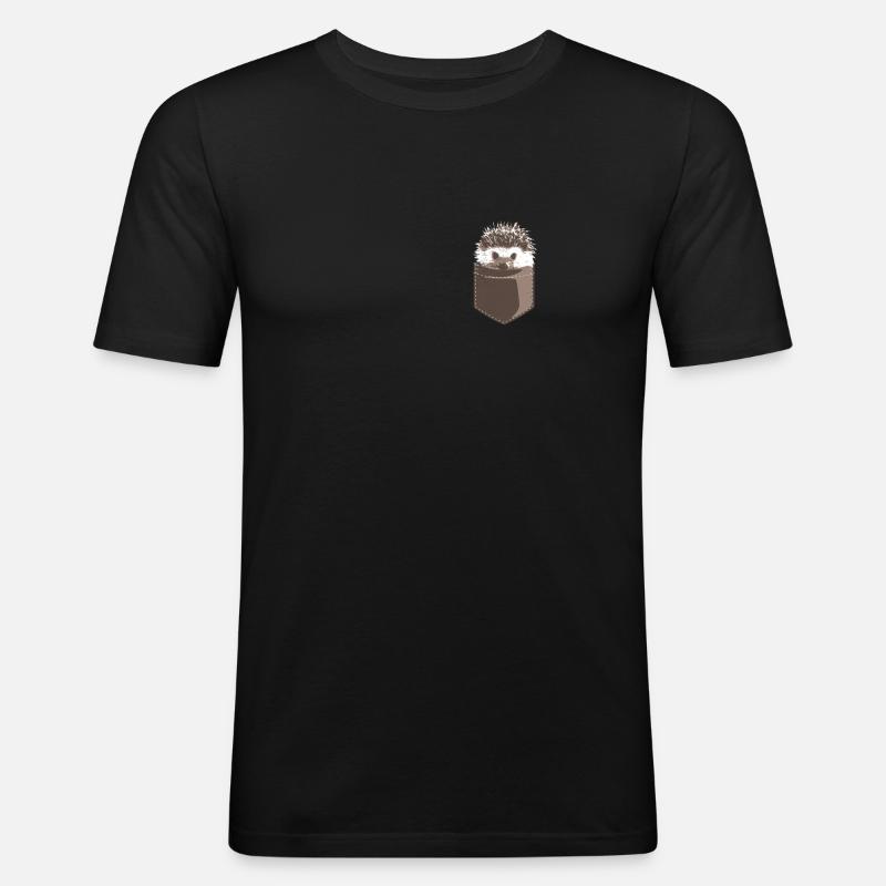 Igel - Männer Slim Fit T-Shirt - Schwarz