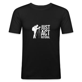 photographe - T-shirt près du corps Homme - noir - Devant - Nik (191cm)