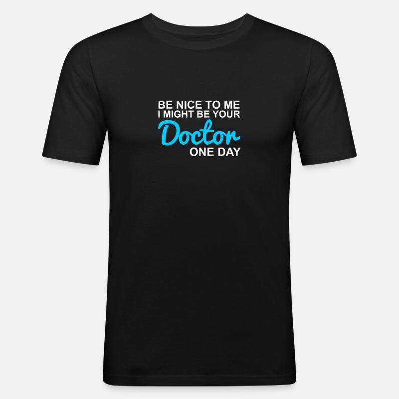 Doktor - Männer Slim Fit T-Shirt - Schwarz