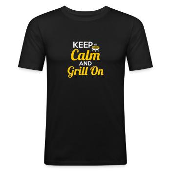 flesh - Men's Slim Fit T-Shirt - black - Front - Nik (191cm)