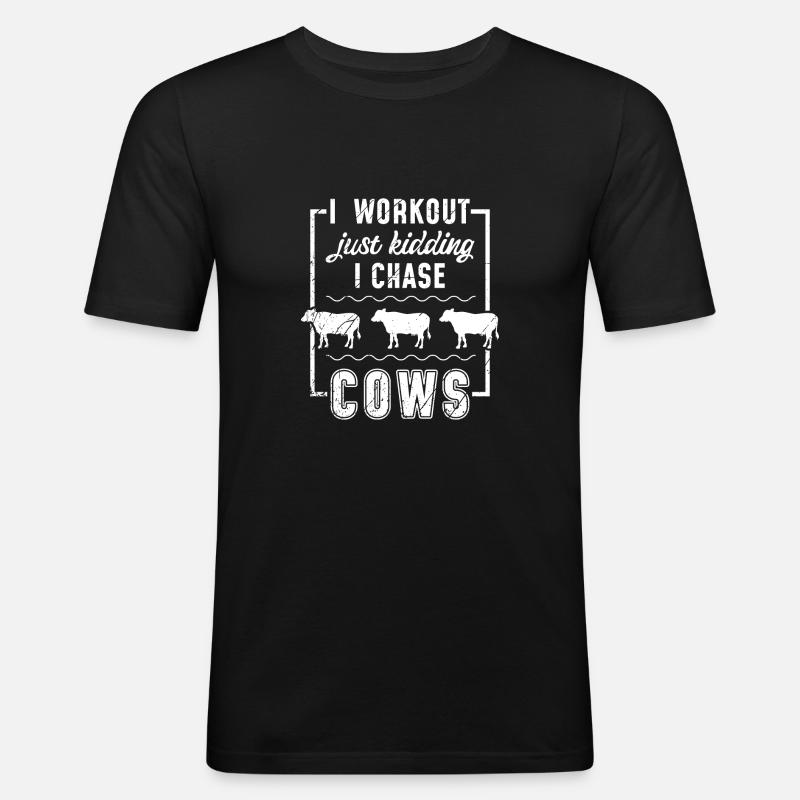 kuh - Männer Slim Fit T-Shirt - Schwarz