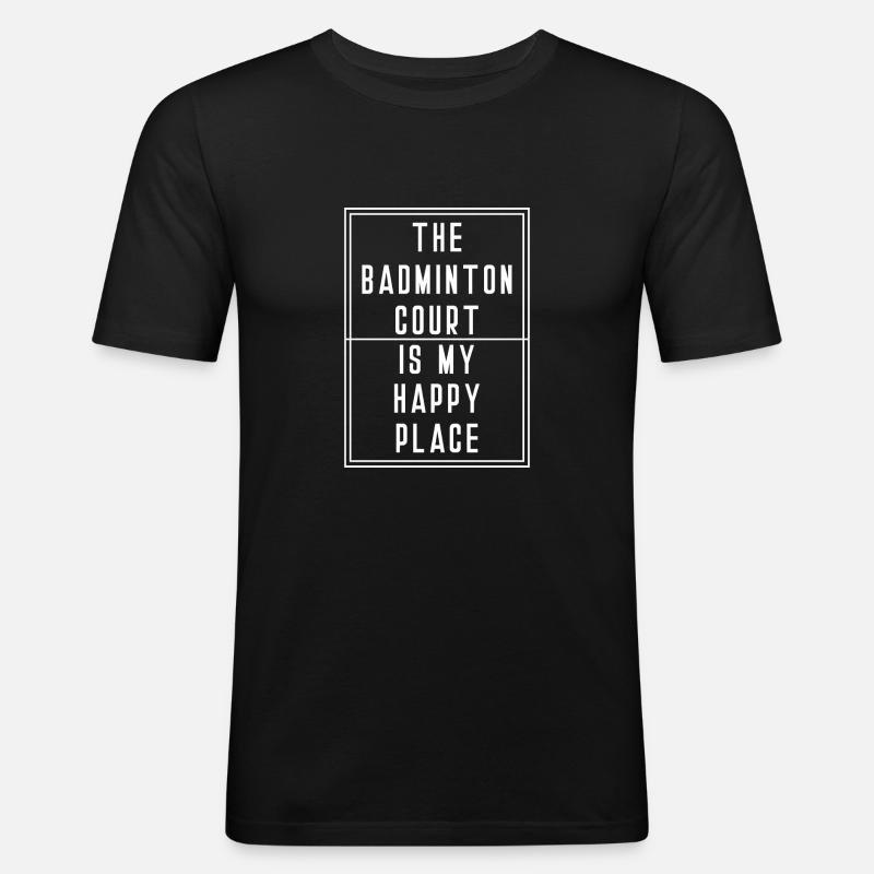 badminton - Männer Slim Fit T-Shirt - Schwarz