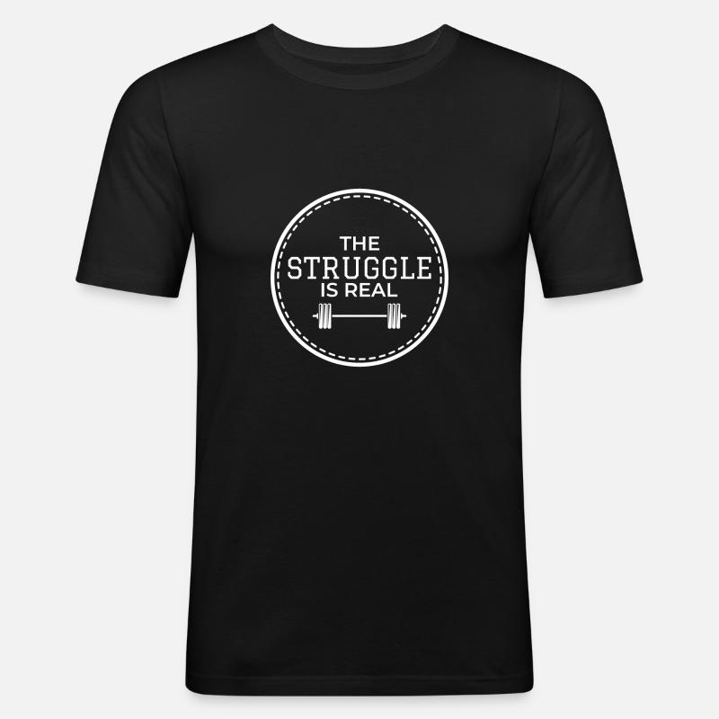 training - Männer Slim Fit T-Shirt - Schwarz