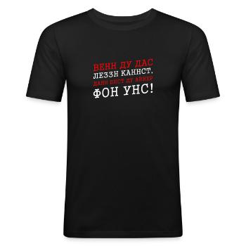 SI VOUS POUVEZ LIRE Russie Russe Cyril - T-shirt près du corps Homme - noir - Devant - Nik (191cm)