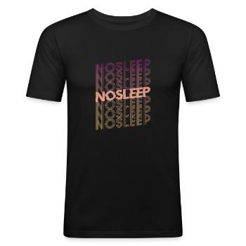 No Sleep Rave Festival EDM Techno Raven Music Goa - T-shirt près du corps Homme - noir - Devant - Nik (191cm)