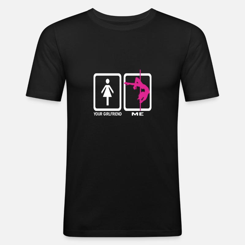 Pole Dance - Männer Slim Fit T-Shirt - Schwarz