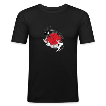 Koi fish ying yang for dad or mom - Men's Slim Fit T-Shirt - black - Front - Nik (191cm)