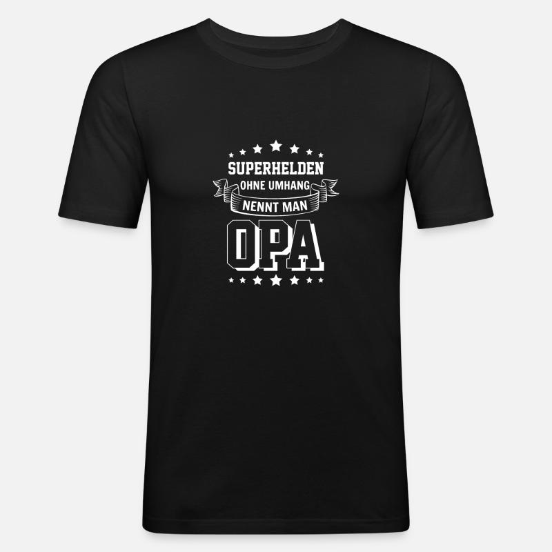 Opa - Männer Slim Fit T-Shirt - Schwarz