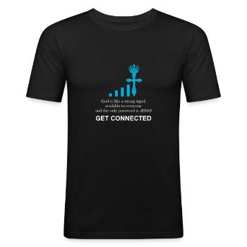 Reverend | Gift Priest | Catholic - Men's Slim Fit T-Shirt - black - Front - Nik (191cm)