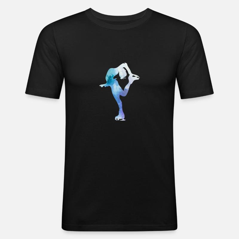 Eiskunstlauf-Geschenk Eislaufschuh - Männer Slim Fit T-Shirt - Schwarz