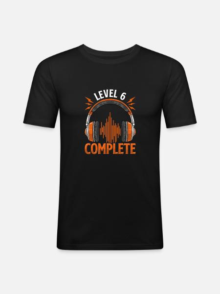 Level 6 is reached - Gift - Men's Slim Fit T-Shirt - black