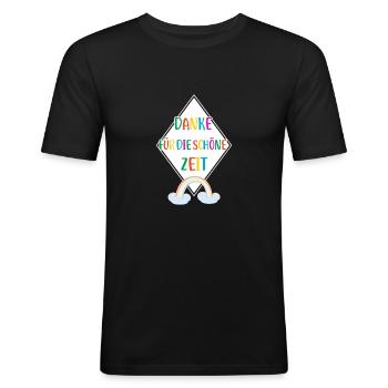 Danke für die schöne Zeit Lehrerin Erzieherin - Männer Slim Fit T-Shirt - Schwarz - Vorne - Nik (191cm)