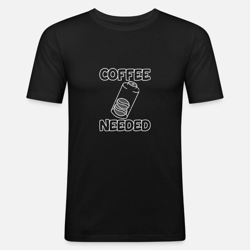 Coffee Needed 2 - Männer Slim Fit T-Shirt - Schwarz
