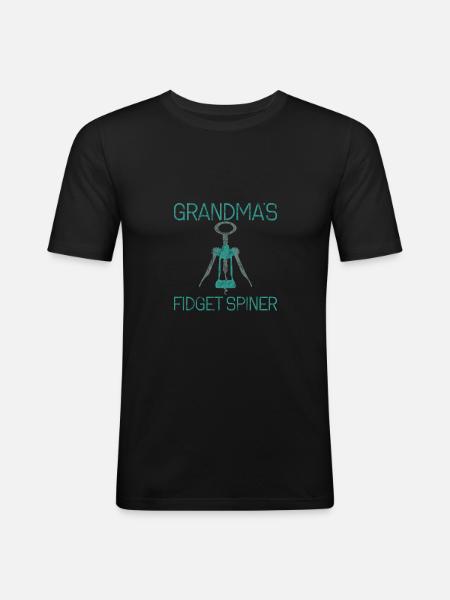 Grandma's Fidget Spinner 3 - Men's Slim Fit T-Shirt - black