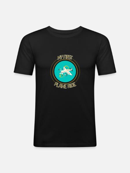 My First Plane Ride 33 - Men's Slim Fit T-Shirt - black