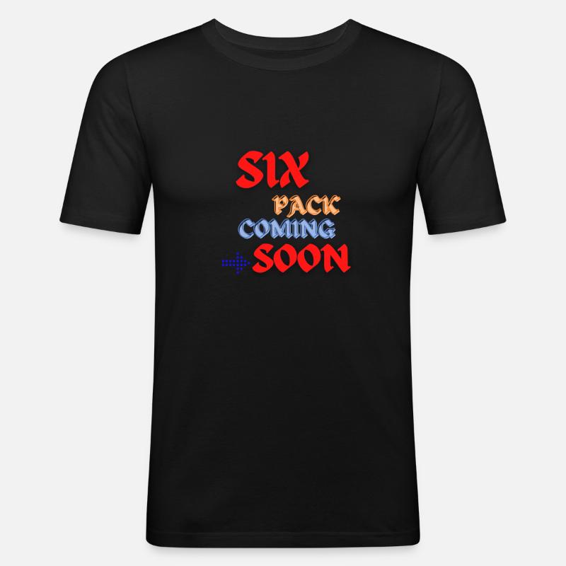 Six Pack Coming Soon 34 - Männer Slim Fit T-Shirt - Schwarz
