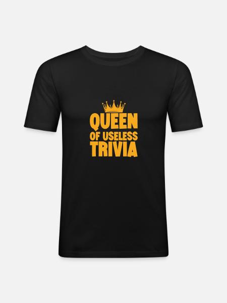 Queen Of Useless Trivia 3 - Men's Slim Fit T-Shirt - black