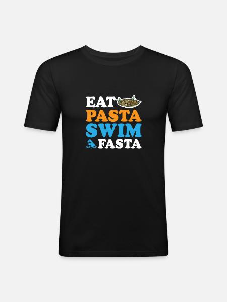 Eat Pasta Swim Fasta 9 - Men's Slim Fit T-Shirt - black