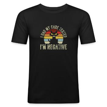 Tierrechte Katzenliebhaber Katzenbesitzer Lebensst - Männer Slim Fit T-Shirt - Schwarz - Vorne - Nik (191cm)