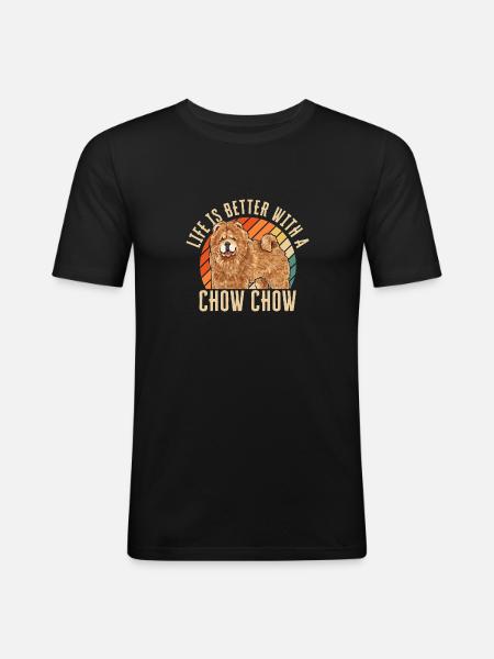 Chow Chow Dog - Men's Slim Fit T-Shirt - black