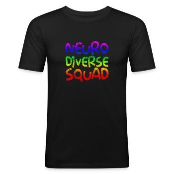 Neurodiverse Squad 3 - Männer Slim Fit T-Shirt - Schwarz - Vorne - Nik (191cm)
