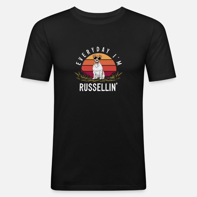 Jack Russell Terrier - Männer Slim Fit T-Shirt - Schwarz