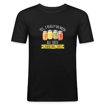 Einmachen Einkochen Lebensmitteln Konservieren - Männer Slim Fit T-Shirt - Schwarz - Vorne - Nik (191cm)