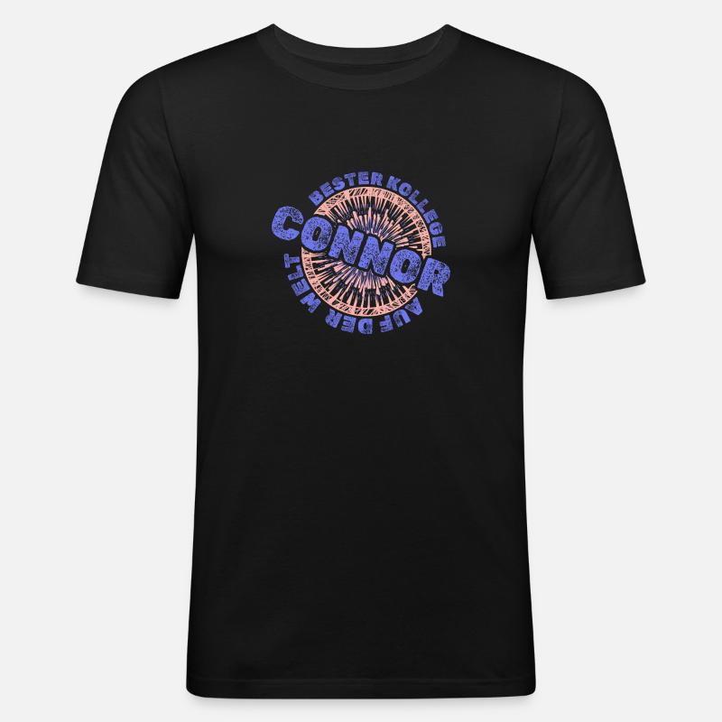 Vorname Connor - Männer Slim Fit T-Shirt - Schwarz