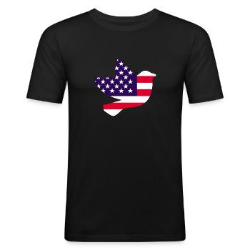US Amerika Flagge Taube Design für Taubenliebhaber - Männer Slim Fit T-Shirt - Schwarz - Vorne - Nik (191cm)