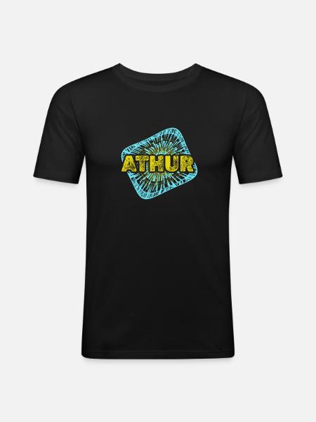 Freizeit Athur - Männer Slim Fit T-Shirt - Schwarz