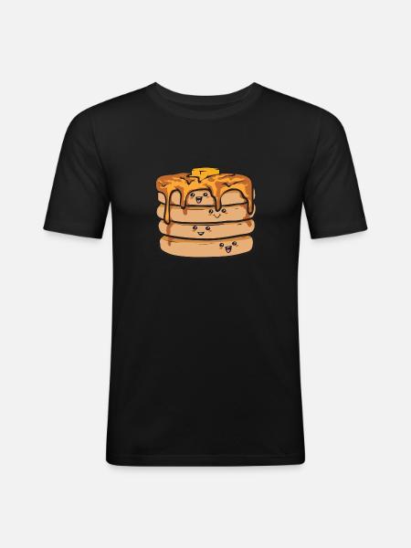 Pancake Breakfast Pancakes - Men's Slim Fit T-Shirt - black