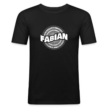 Fabian - Men's Slim Fit T-Shirt - black - Front - Nik (191cm)